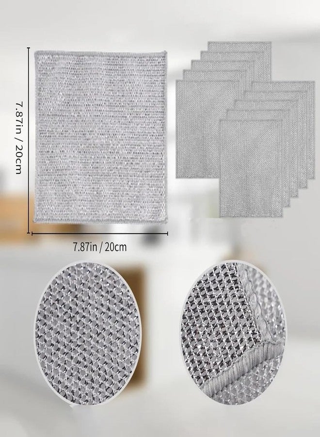 Natkam Steel Wire Dish Washing Cloth Scrubs | Non-Scratch Stainless Steel Scrubber for Utensils, Dishes, Sinks & Counters | Versatile Dishwashing Rags for Wet & Dry Use. (Pack of 10) - Image 5
